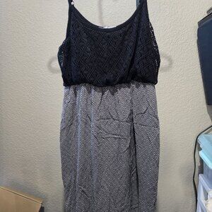 Maurices Boho Chic Black Tan Patterned Dress Above Knee Women's Size 0